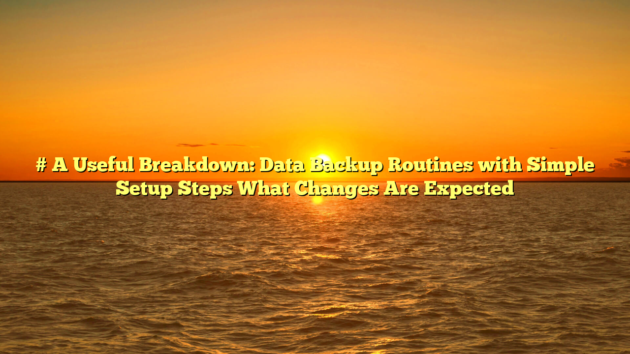 # A Useful Breakdown: Data Backup Routines with Simple Setup Steps What Changes Are Expected